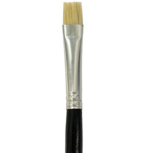 Studiepensel 579a flat  6 10mm, kort, sort, lakket skaft