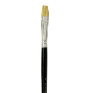 Studiepensel 579a flat  8 12mm, kort, sort, lakket skaft