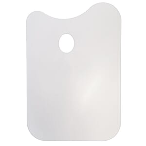 Palett plast f/akryl rektangel For akryl 25x37cm m/tommelhul