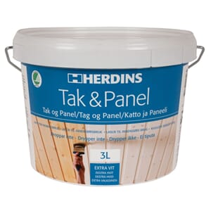 Herdins Tak & Panel Hvit 3ltr
