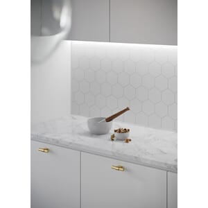 Kjøkkenpl 2094Km71S White Hexagon