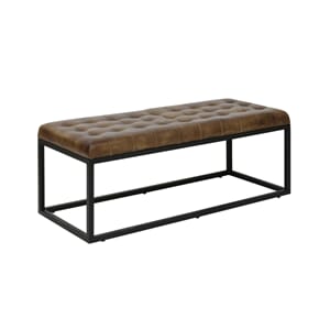 Couch 123X50X43 Cm Flitwick Leather Brown