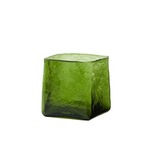 Tealight 10X10X10,5Cm Iduna Glass Olive Green