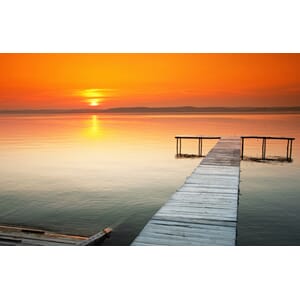Fototapet Vinyl Solnedgang Over Balatonsjøen 360X240Cm