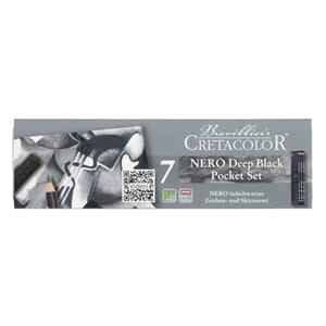 Cretacolor Pocket sett Nero Deep Black 7 deler. 40008. Nero